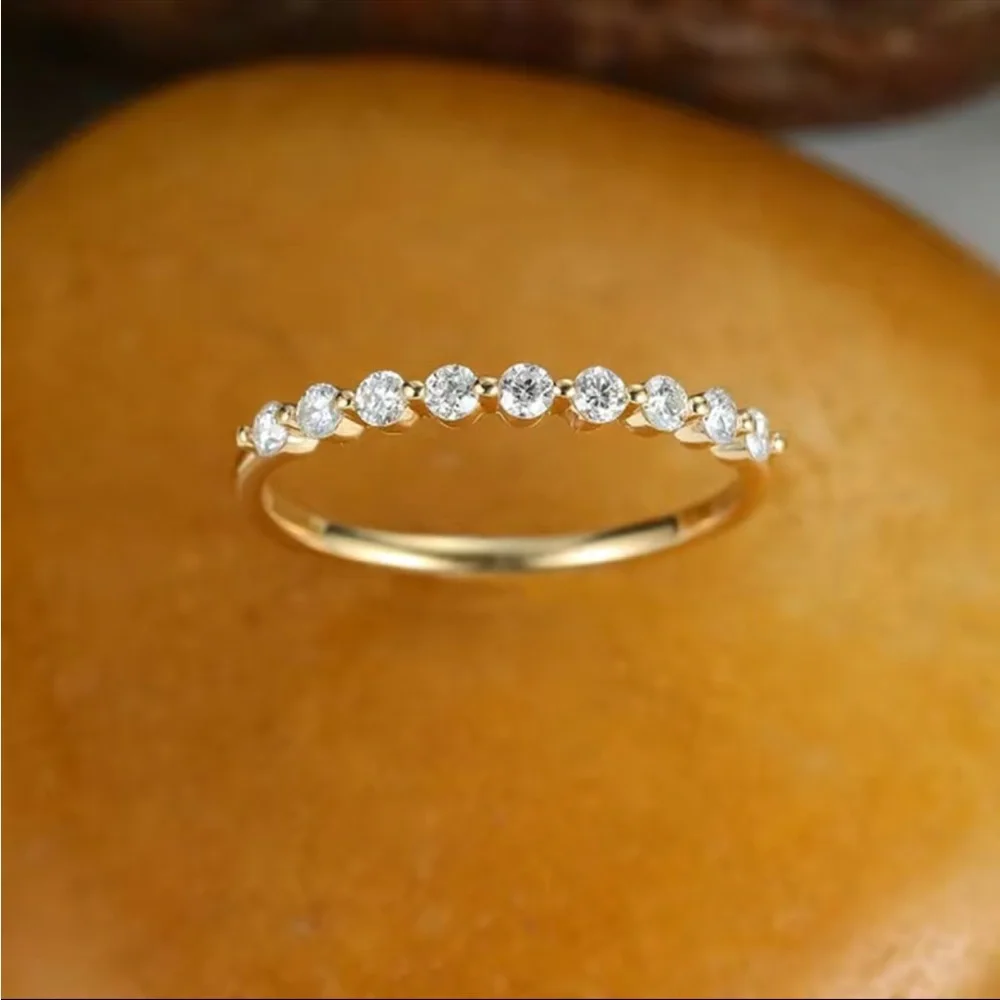 New Gorgeous 18K Gold Plated Zircon Stackable Ring - Picture 2 of 4
